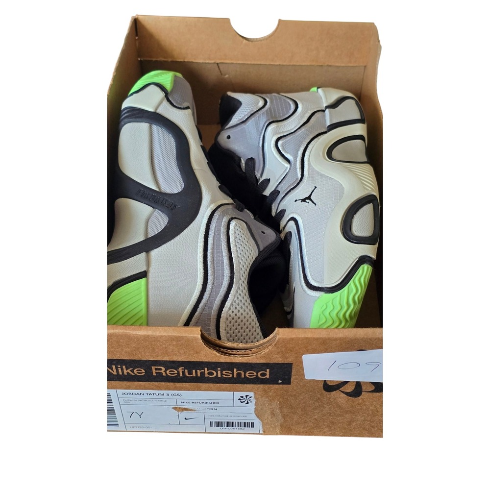 Jordan Tatum‎ 3 (GS) Platinum Tint Black Particle Grey 7Y Sneakers refurbished - Picture 13 of 15